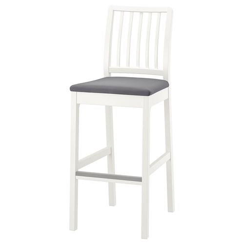 Барный стул - IKEA EKEDALEN/ИКЕА ЭКЕДАЛЕН, 39х45х114 см, белый/серый
