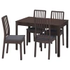 Стол и 4 стула - IKEA EKEDALEN, 120/180x80 см, темно-коричневый/темно-серый, ЭКЕДАЛЕН ИКЕА