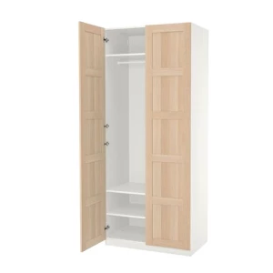 Платяной шкаф - IKEA PAX/BERGSBO/ПАКС/БЕРГСБУ ИКЕА, 100x60x236 см, белый/под беленый дуб
