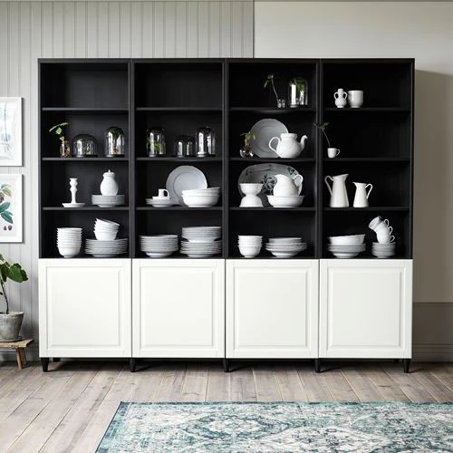 Комбинация для хранения - IKEA BESTÅ/BESTA/Беста/Бесто ИКЕА, 120x42x202 см, черный, (изображение №5)