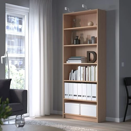 Открытый книжный шкаф - IKEA BESTÅ/BESTA, 28x80x202 см, светло-коричневый, БЕСТО ИКЕА (изображение №2)