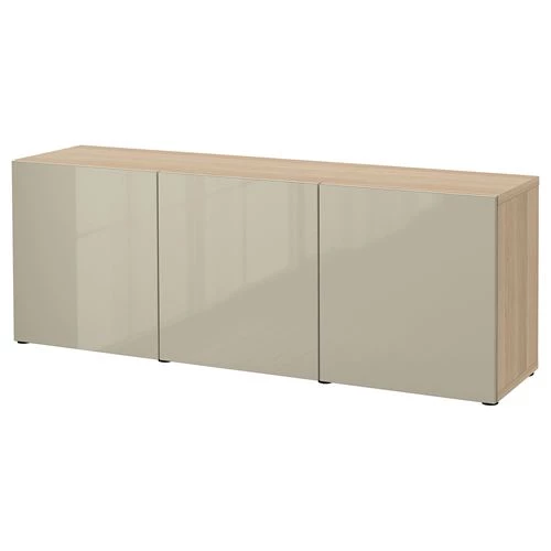 Комбинация для хранения - IKEA BESTÅ/BESTА/БНЕСТА/БЕСТО ИКЕA, 180x42x65 см, серый, (изображение №1)