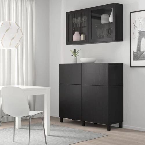 Комбинация для хранения - IKEA BESTÅ/BESTA /Беста/Бесто ИКЕА, 120x42x213 см, черный, (изображение №7)