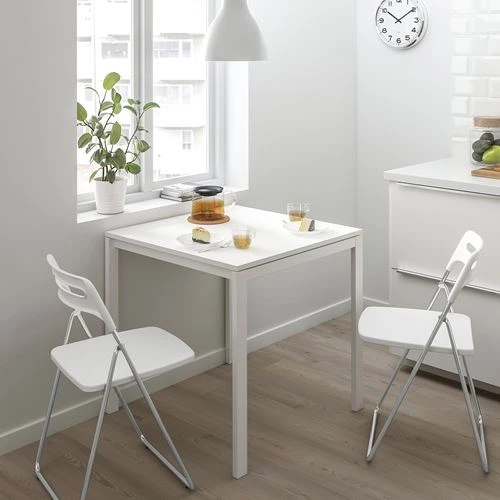 Раскладной кухонный стол - MELLTORP/NISSE IKEA, 75х75х74 см, белый, МЕЛЛЬТОРП /НИСС ИКЕА (изображение №2)