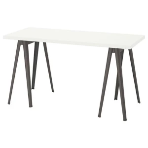 Письменный стол - IKEA LAGKAPTEN/NÄRSPEL/NARSPEL, 140х60 см, белый/темно-серый, ЛАГКАПТЕН/НЭРСПЕЛЬ ИКЕА