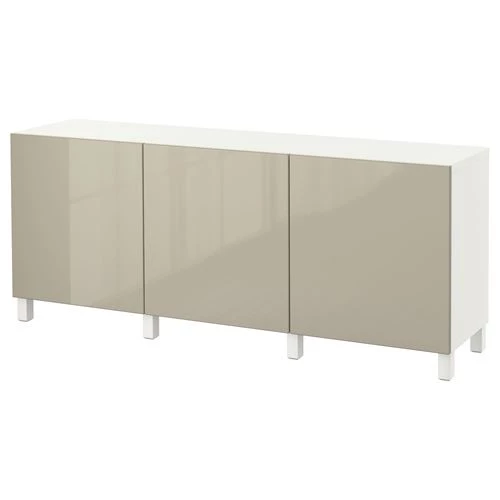 Комбинация для хранения - IKEA BESTÅ/BESTA/БЕСТА/БЕСТО ИКЕА, 180x40x74 см, серый, (изображение №1)