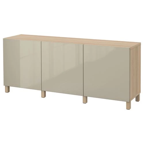 Комбинация для хранения - IKEA BESTÅ/BESTA/ БЕСТА/БЕСТО ИКЕА, 180x40x74 см, серый (изображение №1)