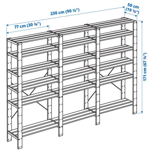 Стеллаж - IKEA HEJNE, 230х50х171 см, сосна, ХЕЙНЕ ИКЕА (изображение №4)