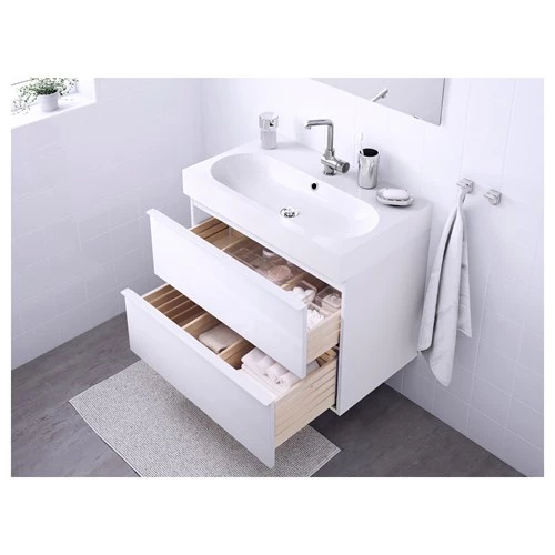Тумба для ванной  - GODMORGON/ BRÅVIKEN / BRАVIKEN  IKEA/ГОДМОРГОН/ БРОВИКЕН  ИКЕА, 80x49x68 см, белый (изображение №3)