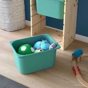 Стеллаж - IKEA TROFAST, 44х30х91 см, сосна/белый/бирюзовый, ТРУФАСТ ИКЕА