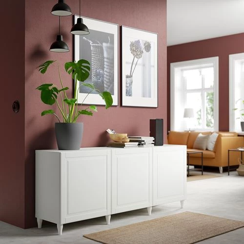 Комбинация для хранения - IKEA BESTÅ/BESTA/БЕСТА/БЕСТО ИКЕА, 180x42x74 см, белый, (изображение №3)