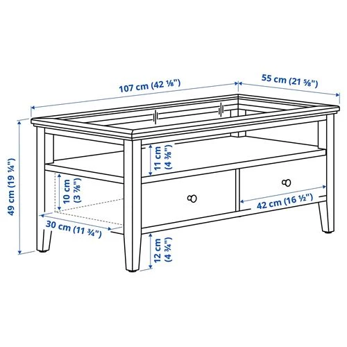 Журнальный стол - IKEA IDANÄS/IDANAS/ИДАНЭС/ИДАНАС ИКЕА , 107x55 см, белый (изображение №5)