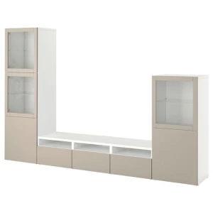 Тумба для телевизора - IKEA BESTÅ/BESTA, 300x42x193 см, серый, Бесто