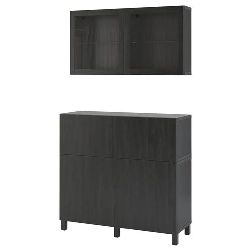 Комбинация для хранения - IKEA BESTÅ/BESTA /Беста/Бесто ИКЕА, 120x42x213 см, черный, (изображение №1)