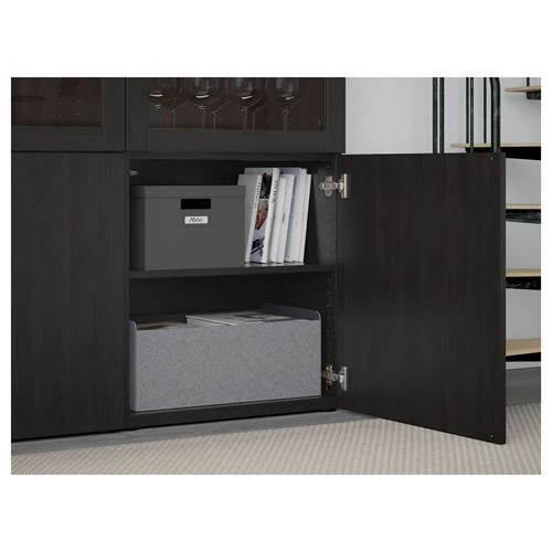 Комбинация для хранения - IKEA BESTÅ/BESTA/Беста/Бесто ИКЕА, 120x42x193 см, черный, (изображение №7)