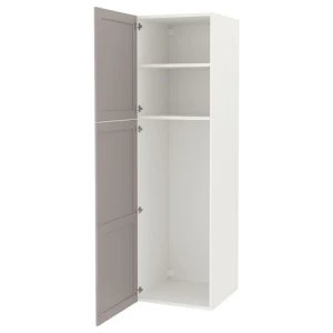 Высокая тумба для ванной - ENHET  IKEA/ЭНХЕТ ИКЕА, 60x62x210 см, белый/серый