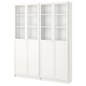 Книжный шкаф с дверцей - BILLY/OXBERG IKEA/ БИЛЛИ/ОКСБЕРГ ИКЕА, 30х160х202 см, белый