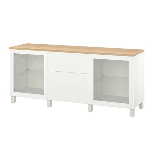 Комбинация для хранения - IKEA BESTÅ/BESTA/БЕСТА/БЕСТОИКЕА, 180x42x76 см, белый (изображение №1)