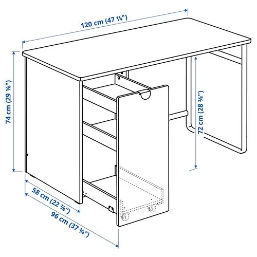 Стол детский - IKEA LÄRANDE/LARANDE, 120x58 см, белый, ИКЕА (изображение №6)