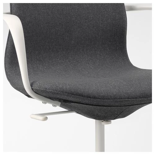 Офисный стул - IKEA LÅNGFJÄLL/LANGFJALL, 67x92x67см, серый/белый, ИКЕА ЛОНГФЬЕЛЛЬ (изображение №4)