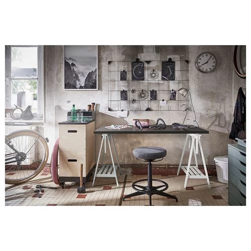Письменный стол - IKEA LAGKAPTEN/MITTBACK, 140х60 см, белый/темно-серый, ЛАГКАПТЕН/МИТТБАКК ИКЕА (изображение №4)