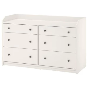 Комод с 6 ящиками - IKEA HAUGA, 138x84 см, белый ХАУГА ИКЕА