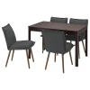 Стол и  стула - IKEA EKEDALEN/KLINTEN, 120/180х80 см, темно-коричневый/темно-серый, ЭКЕДАЛЕН/КЛИНТЕН ИКЕА