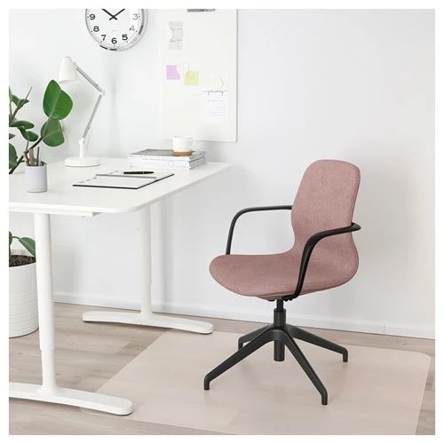 Офисный стул - IKEA LÅNGFJÄLL/LANGFJALL, 67x67x92см, розовый, ЛОНГФЬЕЛЛЬ ИКЕА (изображение №2)