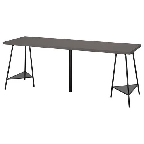 Письменный стол - IKEA LAGKAPTEN/TILLSLAG, 200х60 см, темно-серый/черный, ЛАГКАПТЕН/ТИЛЛЬСЛАГ ИКЕА (изображение №1)