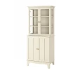 Шкаф со стеклянными дверцами - IKEA LOMMARP, 86x199 см, светло-бежевый ЛОММАРП ИКЕА