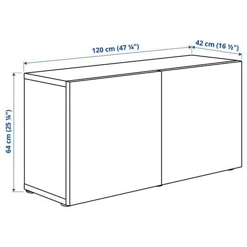 Шкаф - IKEA BESTÅ/BESTA, 120x40x64 см, коричневый, Бесто ИКЕА (изображение №3)