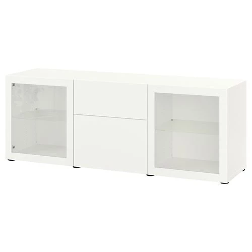 Комбинация для хранения - IKEA BESTÅ/BESTA/БЕСТА/БЕСТО ИКЕА, 180x42x65 см, белый, (изображение №1)