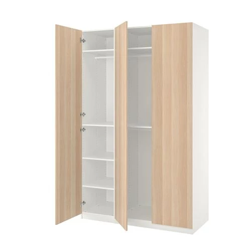 Платяной шкаф - IKEA PAX/FORSAND, 150x60x236 см, белый/под беленый дуб ПАКС/ФОРСАНД ИКЕА (изображение №1)