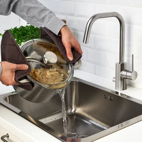Кастрюля с крышкой - IKEA HEMKOMST, 5 л, нержавеющая сталь/стекло ИКЕА (изображение №3)