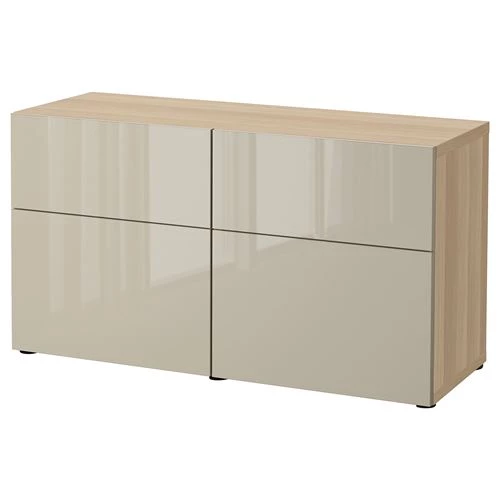 Комбинация для хранения - IKEA BESTÅ/BESTA/Беста/Бесто ИКЕА, 120x42x65 см, серый, (изображение №1)