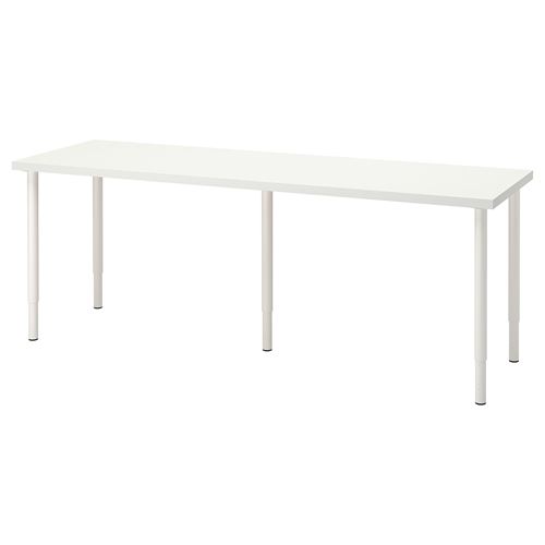 Письменный стол - IKEA LAGKAPTEN/OLOV, 200х60х63-93 см, белый, ЛАГКАПТЕН/ОЛОВ ИКЕА