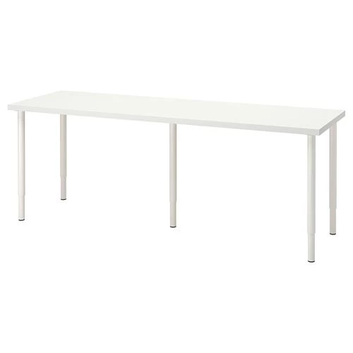 Письменный стол - IKEA LAGKAPTEN/OLOV, 200х60х63-93 см, белый, ЛАГКАПТЕН/ОЛОВ ИКЕА (изображение №1)