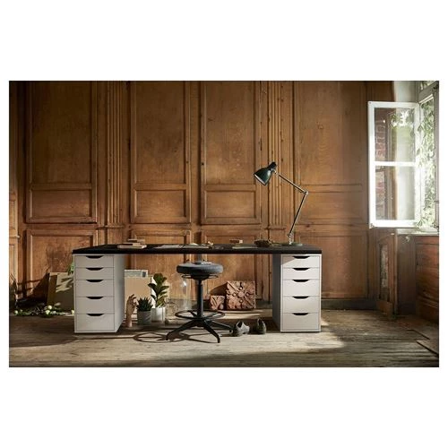 Письменный стол с ящиками - IKEA LAGKAPTEN/ALEX, 200x60 см, черно-коричневый/белый, АЛЕКС/ЛАГКАПТЕН ИКЕА (изображение №5)