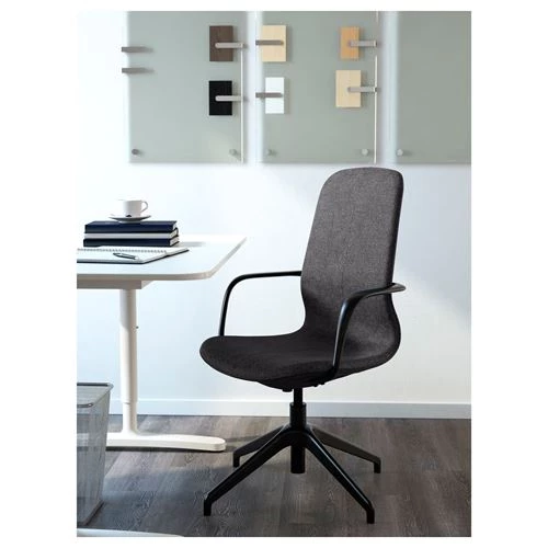 Офисный стул - IKEA LÅNGFJÄLL/LANGFJALL, 67x67x104см, черный, ЛОНГФЬЕЛЛЬ ИКЕА (изображение №2)