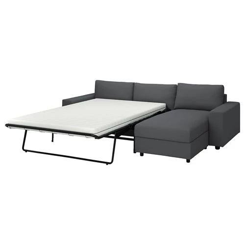 Диван-кровать угловой 2-местный - IKEA VIMLE, 285х98/241х83 см, серый, ВИМЛЕ ИКЕА (изображение №2)