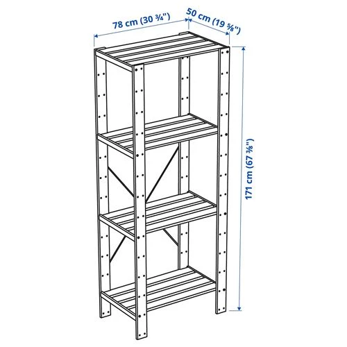 Стеллаж - IKEA HEJNE, 78х50х171 см, сосна, ХЕЙНЕ ИКЕА (изображение №4)