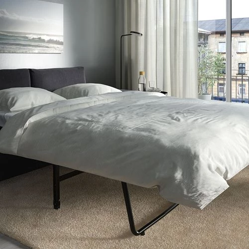 Диван-кровать 2-местный - IKEA VIMLE, 204х98х83 см, белый/черный, ВИМЛЕ ИКЕА (изображение №6)