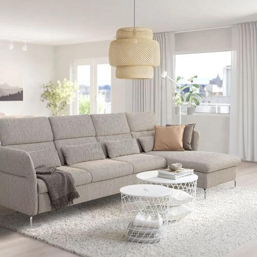 4-местный диван и шезлонг - IKEA FAMMARP, 176x108x343см, серый, ФАММАРП ИКЕА (изображение №2)