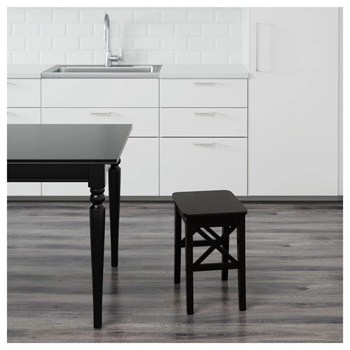 Табурет деревянный - IKEA INGOLF/ИНГОЛЬФ ИКЕА, 45х40х30 см, черный (изображение №2)