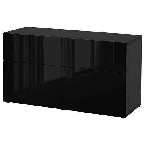 Комбинация для хранения - IKEA BESTÅ/BESTA/Беста/Бесто ИКЕА, 120x42x65 см, черный, (изображение №1)