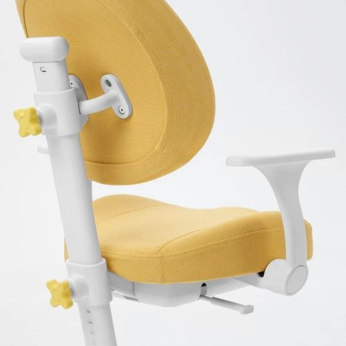 Стул детский - IKEA GUNRIK, 102х58 см, белый/желтый, ИКЕА (изображение №7)
