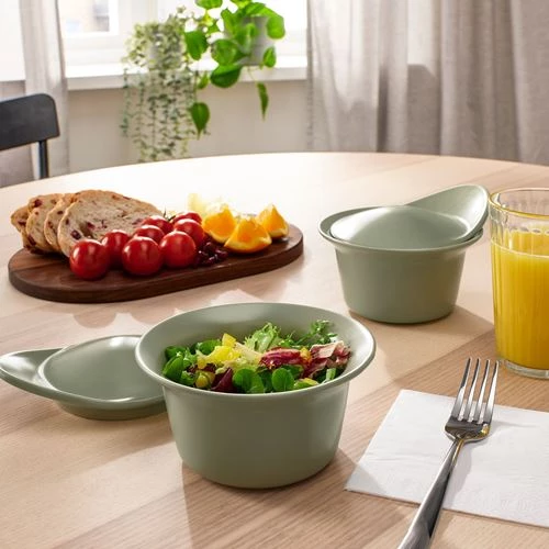 Блюдо для запекания/сервировки - IKEA FARGKLAR/FÄRGKLAR, 15x13 см, светло-зеленый, ФЭРГКЛАР ИКЕА (изображение №2)