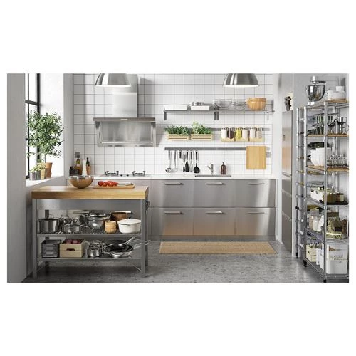 Стол кухонный - IKEA RIMFORSA, 120х63,5х92 см, коричневый/металлик, РИМФОРСА ИКЕА (изображение №6)