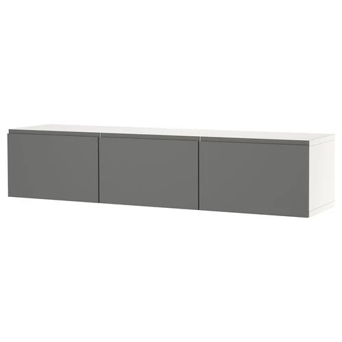 Тумба под ТВ - IKEA BESTÅ/BESTA, 180x42x38 см, серый, Бесто ИКЕА (изображение №1)