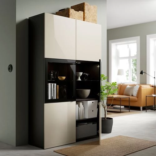 Комбинация для хранения - IKEA BESTÅ/BESTA/Беста/Бесто ИКЕА, 120x42x193 см, серый, (изображение №2)